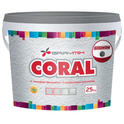 Silikónová fasádna omietka CORAL odtiene 2 mm ryhovaná 25 kg