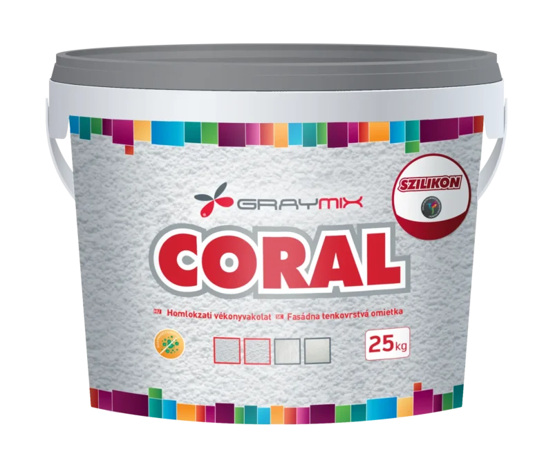 Silikónová fasádna omietka CORAL odtiene 2 mm ryhovaná 25 kg Silikónová fasádna omietka CORAL odtiene 2 mm ryhovaná 25 kg