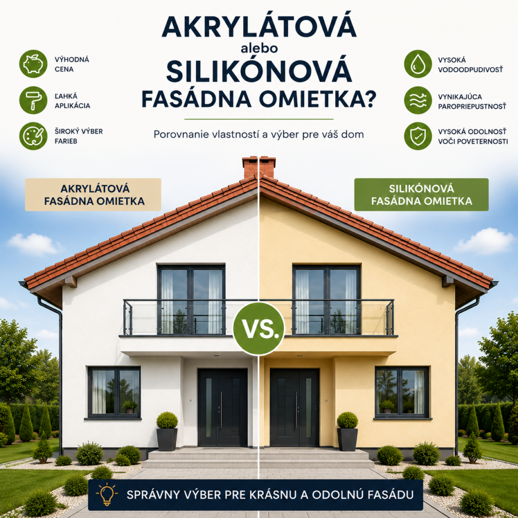 akrylátová alebo silikonová fasádna omietka