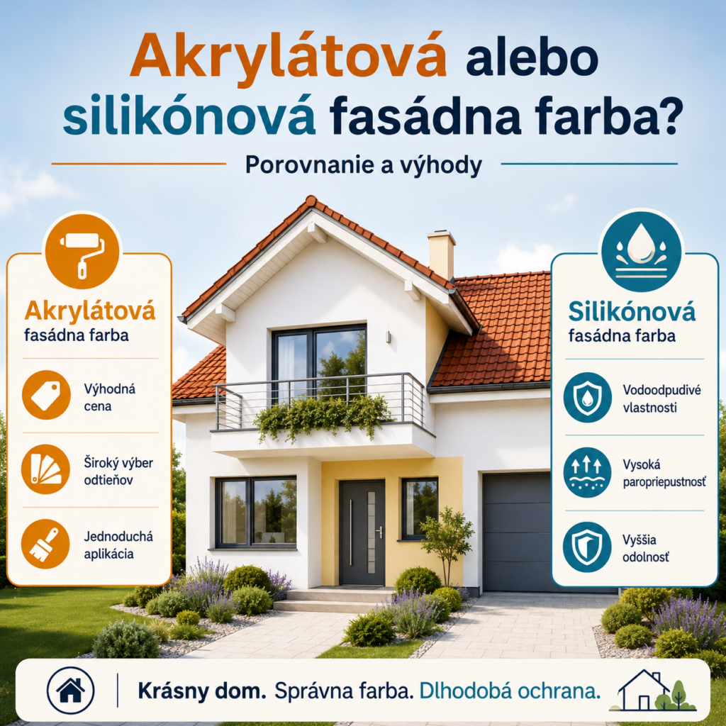 Akrylátová alebo silikónová fasádna farba – porovnanie